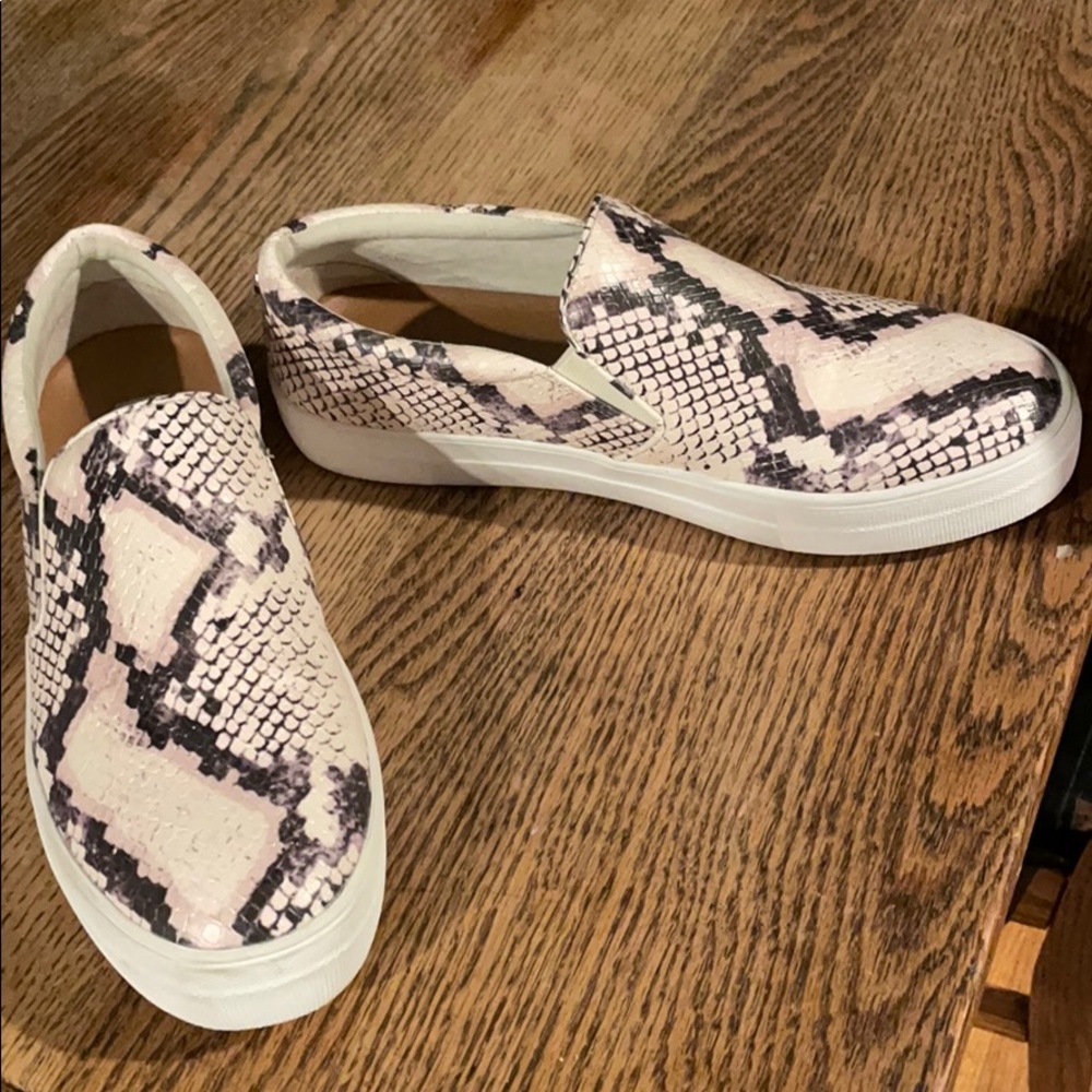 Steve Madden snake print slip on sneaker